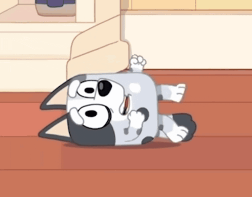 Cartoon Dog Lying on Floor