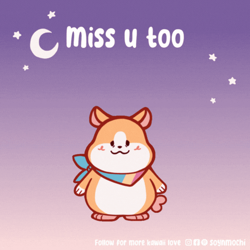Cartoon Dog Miss U Too