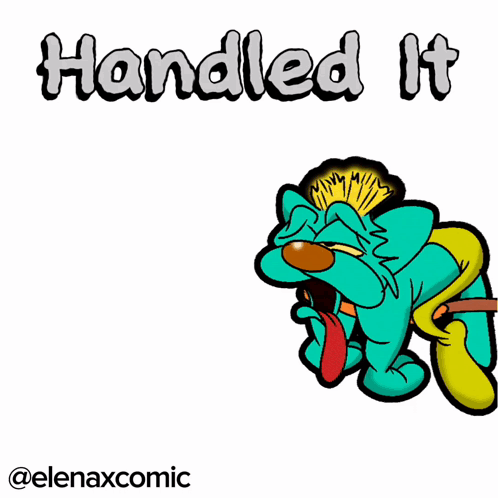 Cartoon Dog Pulling Another Dog Handled It GIF