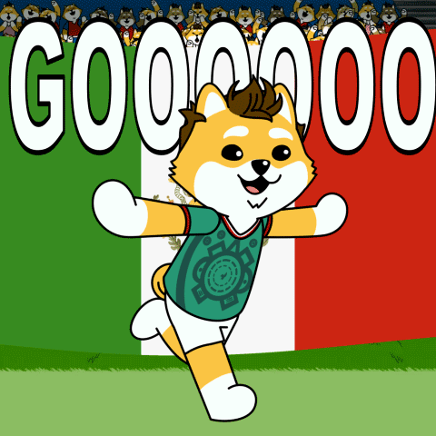Cartoon Dog Running Past Mexican Flag Gooooo