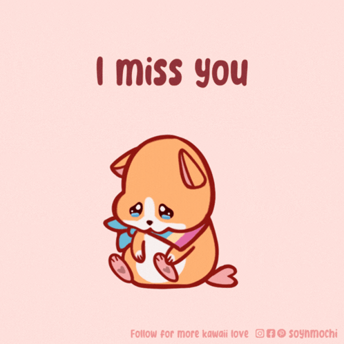 Cartoon Dog Saying I Miss You
