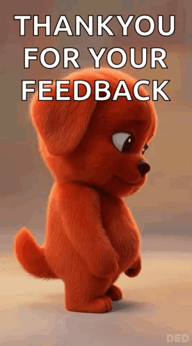 Cartoon Dog Saying Thank You For Your Feedback