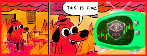 Cartoon Dog Saying This Is Fine Next to TV