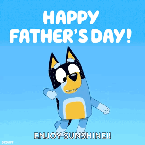 Cartoon Dog Says Happy Father's Day