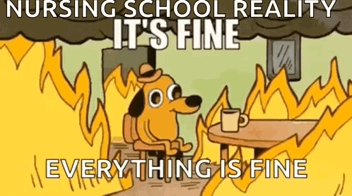 Cartoon Dog Sitting by Fire with Coffee