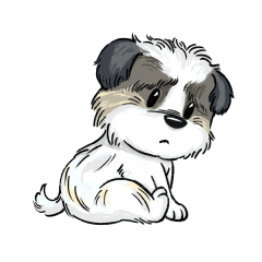 Cartoon Dog Sitting in Front of Heart