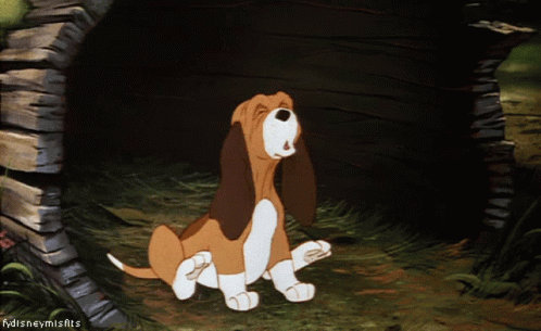 Cartoon Dog Sitting In Hole GIF