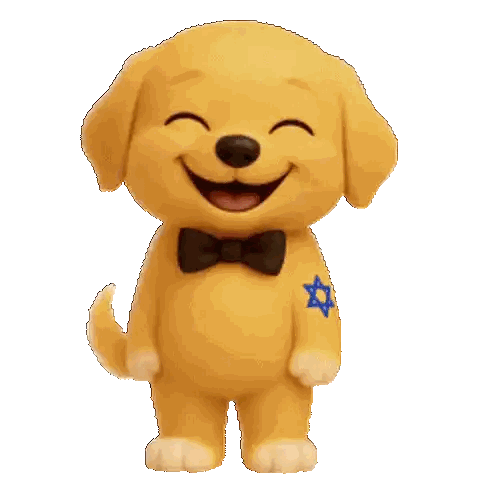 Cartoon Dog Smiling with Bow Tie