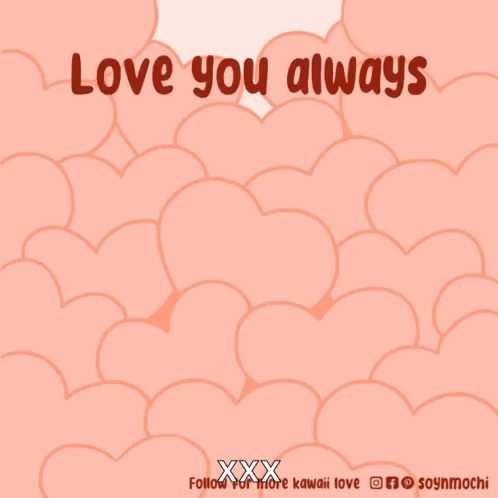 Cartoon Dog Surrounded By Hearts Saying Love You Always