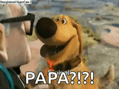 Cartoon Dog Talking to Older Man