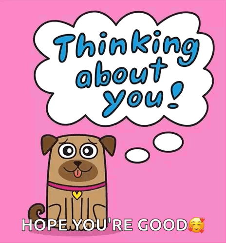 Cartoon Dog Thinking About You