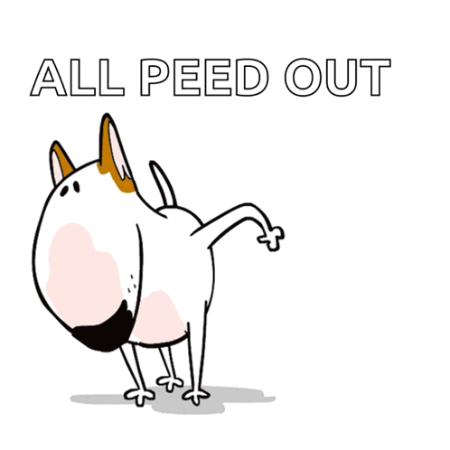 Cartoon Dog Urinating All Peed Out
