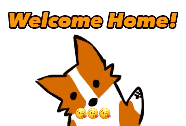 Cartoon Dog Waving Welcome Home GIF