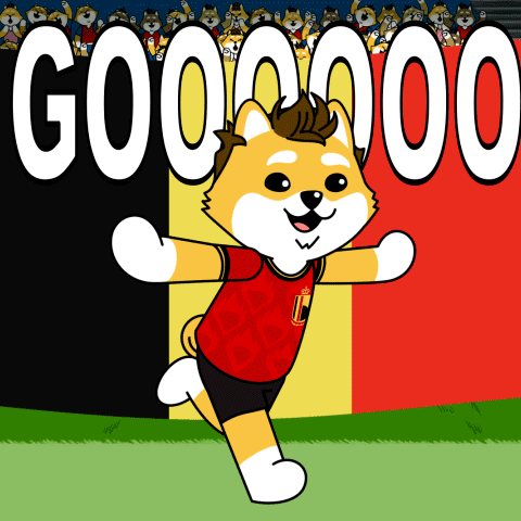 Cartoon Dog Wearing Belgium Jersey