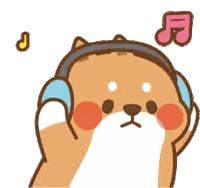 Cartoon Dog Wearing Headphones
