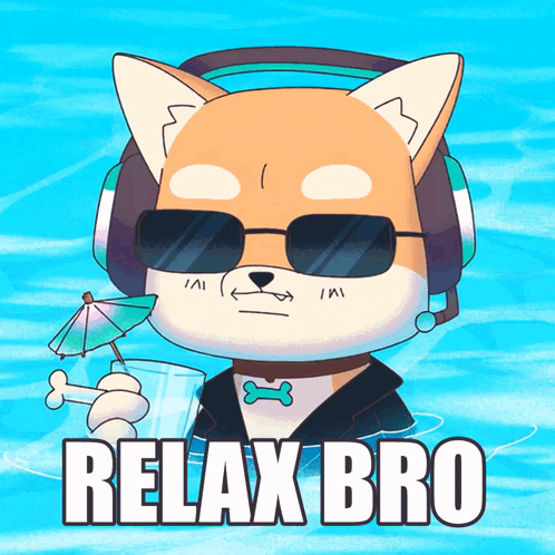 Cartoon Dog Wearing Headphones and Sunglasses