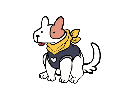 Cartoon Dog Wearing Scarf