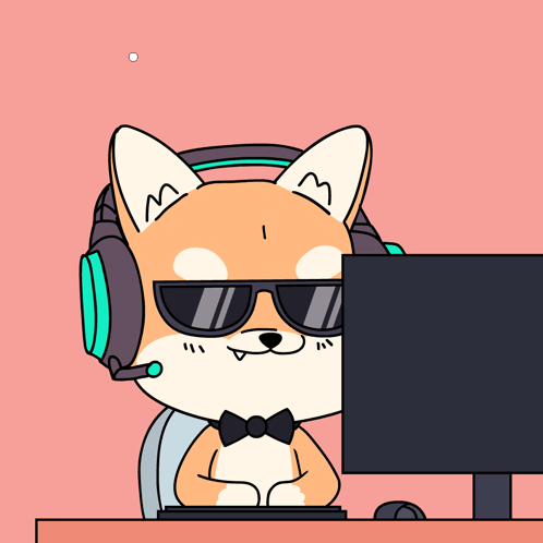 Cartoon Dog with Headphones and Sunglasses Saying It's