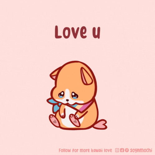 Cartoon Dog With Love U