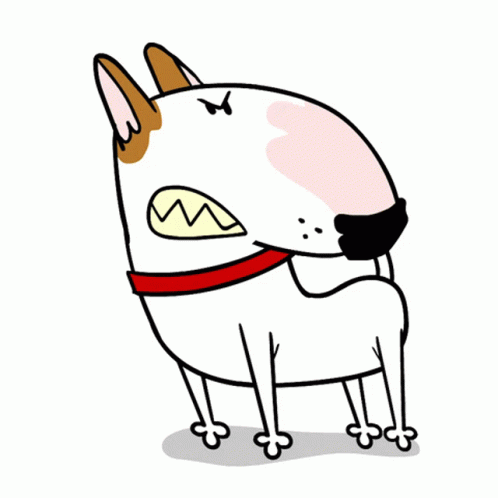 Cartoon Dog With Red Collar Looking at Something