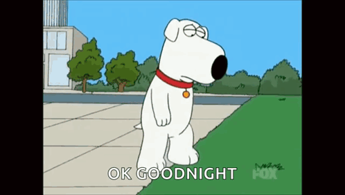 Cartoon Dog With Red Collar Says Ok Goodnight