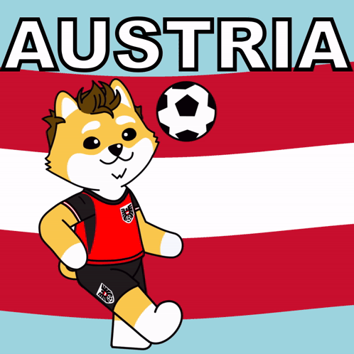 Cartoon Dog With Soccer Ball Austria