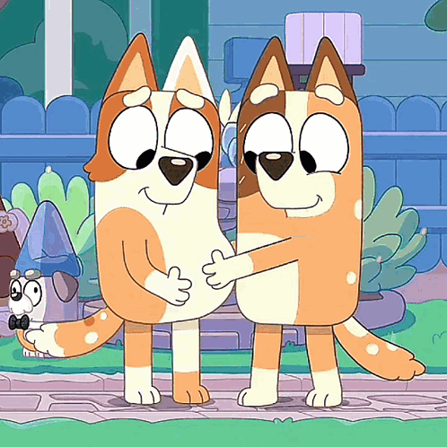 Cartoon Dogs Hugging