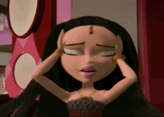 Cartoon Doll Holding Head With Both Hands