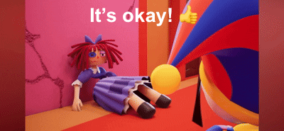 Cartoon Doll Laying It's Okay
