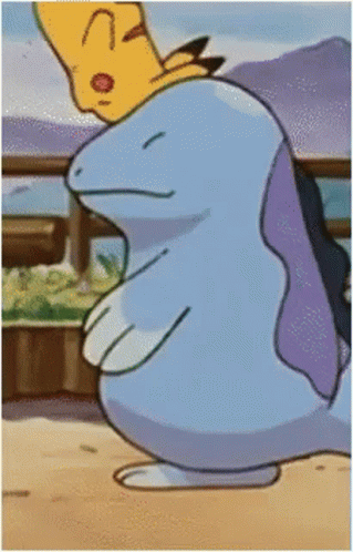Cartoon Dolphin Swimming With Sponge on Head