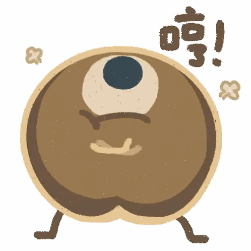 Cartoon Donut with Arms Legs and Big Eye