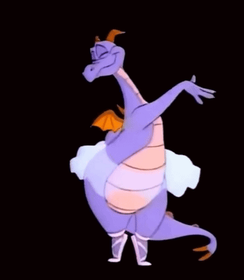 Cartoon Dragon In Tutu And Ballet Shoes GIF
