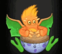 Cartoon Dragon Sitting on Blue Egg