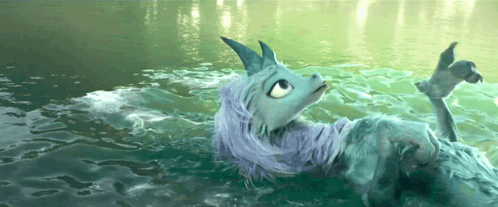 Cartoon Dragon Swimming