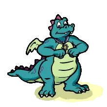 Cartoon Dragon Wearing Medal