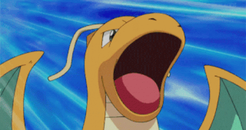 Cartoon Dragon With Mouth Open and Tongue Out