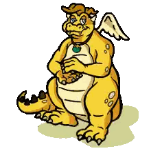 Cartoon Dragon With Wings and Hat