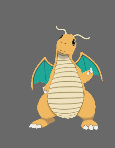 Cartoon Dragon With Wings and Large Belly