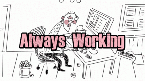 Cartoon Drawing Hardworking Man GIF