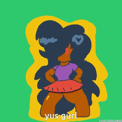 Cartoon Drawing Of A Girl Saying Yus Girl GIF