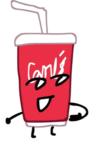 Cartoon Drink With Straw and Face