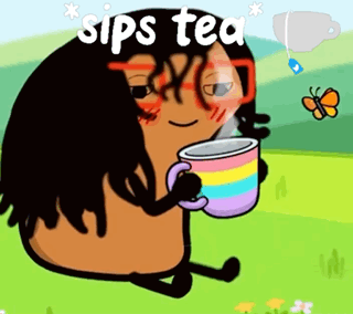 Cartoon Drinking Tea Sips Tea GIF