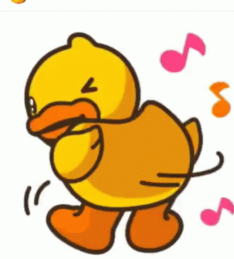 Cartoon Duck Dancing With Music Notes GIF