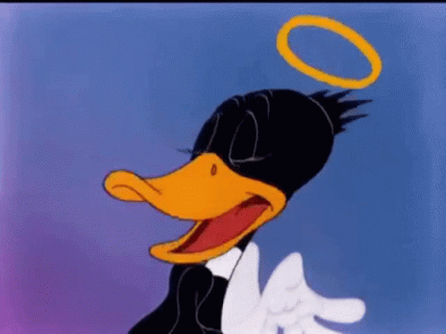 Cartoon Duck Head Purple Background