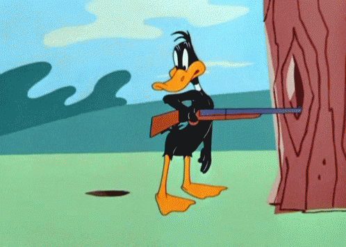 Cartoon Duck Holding Shotgun