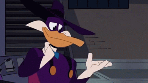 Cartoon Duck In Purple Suit Giving Thumbs Up GIF