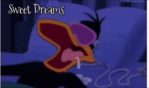 Cartoon Duck Laying in Bed Sweet Dreams