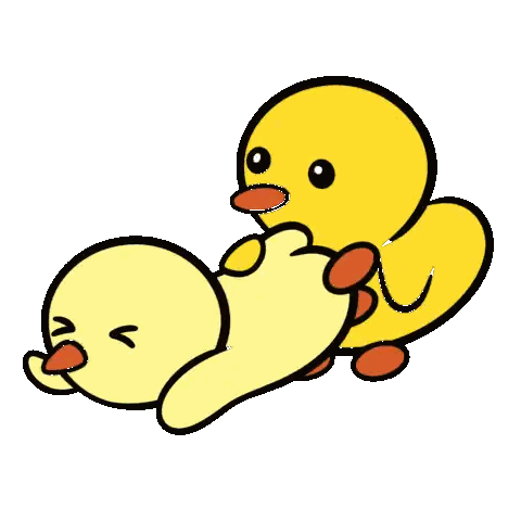 Cartoon Duck Lying on Another Duck