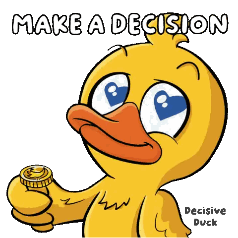 Cartoon Duck Make a Decision