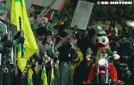 Cartoon Duck Riding Pink Motorcycle GIF